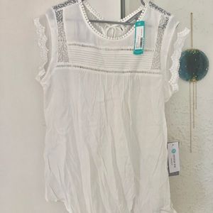 Stitch Fix Daniel Rainn Becru Lace Detail Blouse